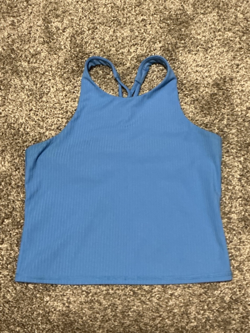 all in motion Blue Ribbed Racerback Tank Top